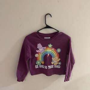 Care Bears "Be Kind To Your Mind" Cropped Sweatshirt Maroon Size S